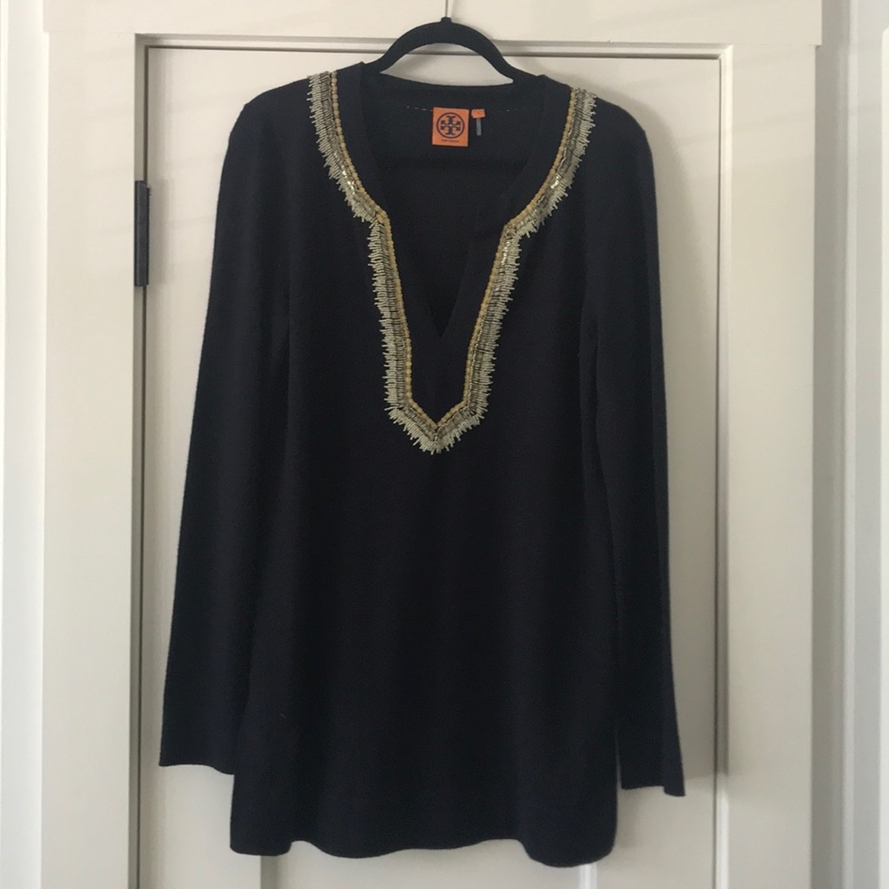 Tory Burch wool beaded tunic